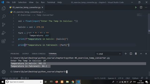 #12 Exercise - Temperature Converter In Python | Python For Beginners | Hindi смотреть онлайн