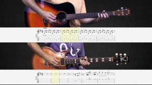 Metallica Fade to Black Acoustic and Electric Guitars Cover with tab Tutorial