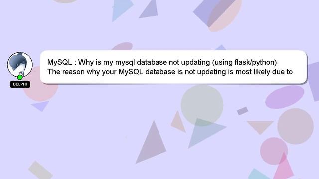 MySQL : Why is my mysql database not updating (using flask/python) смотреть онлайн
