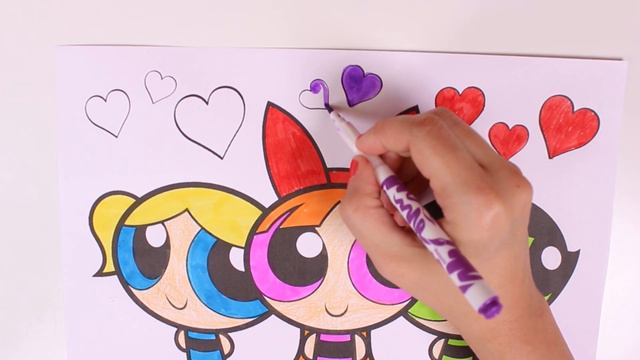 Learn The Colors 🎨 Learning Colors While Coloring In PowerPuff Girls Picture | Colouring Book