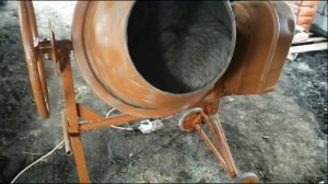 Испытание бетономешалки на 140 Л, с мотором от стиралки.