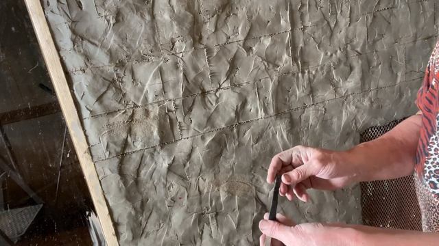 Арт-бетон. Стены "под камень" из цемента своими руками. Процесс от начала до конца. смотреть онлайн