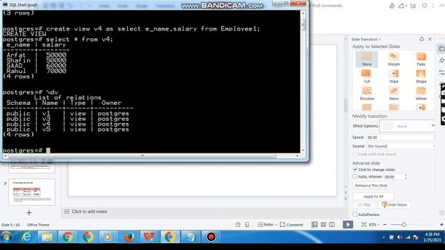 VIEWS In DATABASE /PL/Pgsql смотреть онлайн