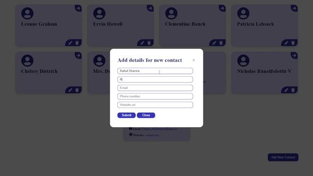 CRUD json-placeholder api contact list demo смотреть онлайн