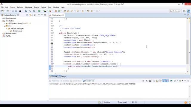 Eclipse - Crear y Programar Botón en Java смотреть онлайн