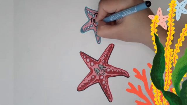 Давайте нарисуем МОРСКУЮ ЗВЕЗДУ - рисование маркерами смотреть онлайн