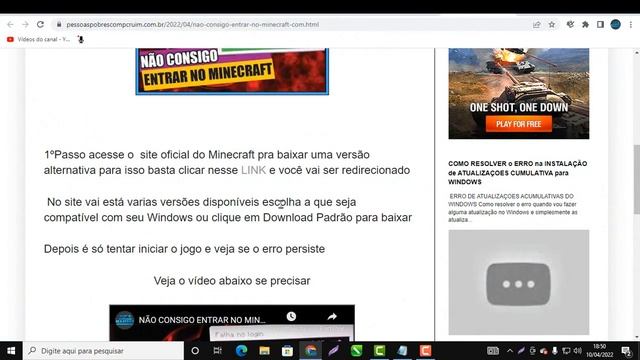 COMO RESOLVER o ERRO NÃO FOI POSSIVEL CRIAR o PERFIL no MINECRCAFT смотреть онлайн