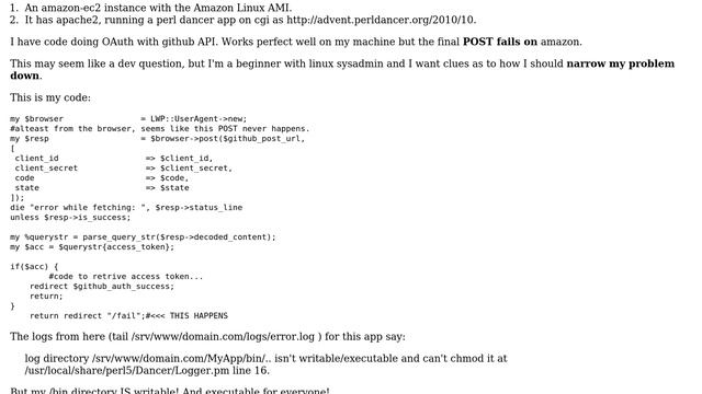 DevOps & SysAdmins: narrowing why server post from perl web app fails on ec2 смотреть онлайн