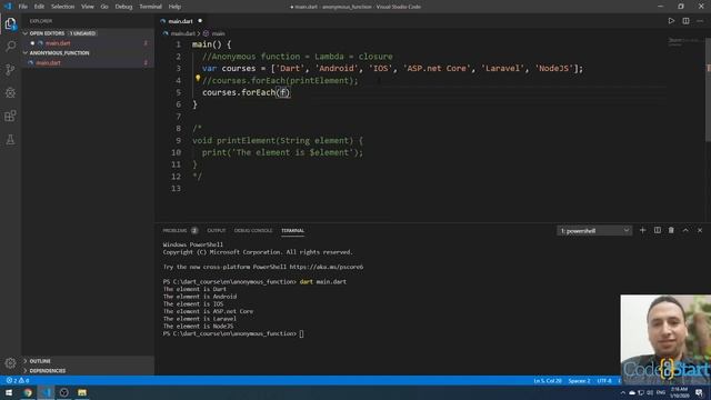 21- Dart Anonymous functions смотреть онлайн