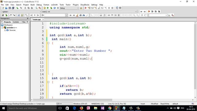 2: C++ Program to Find G.C.D Using Recursion and algorithm (Hindi) смотреть онлайн