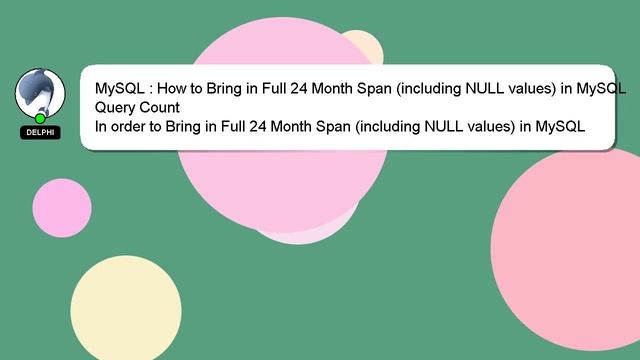 MySQL : How to Bring in Full 24 Month Span (including NULL values) in MySQL Query Count смотреть онлайн