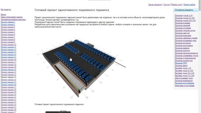 Проект одноэтажного подземного паркинга на 36 машин