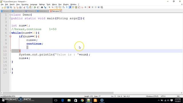 continue and break statement with practical in java смотреть онлайн