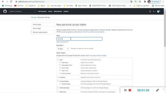 Git Token Oluşturma смотреть онлайн