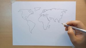 how to draw world map easily step by step || world map drawing || how to draw world map for upsc