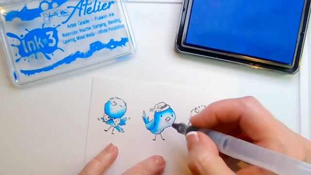 Atelier Ink Real Time Watercoloring Tutorial Little Blue Birds