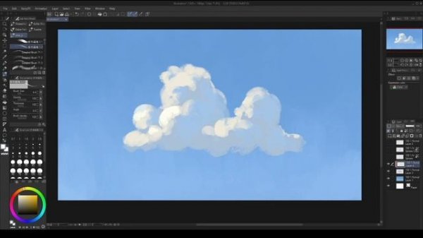 How to Paint Clouds – Digital Painting Tutorial in Clip Studio Paint