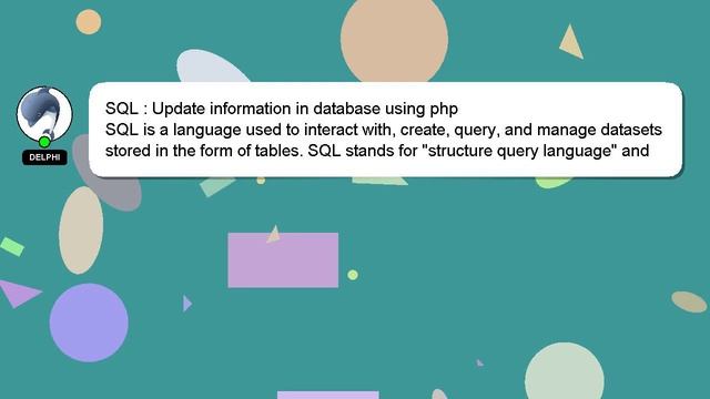 SQL : Update information in database using php смотреть онлайн