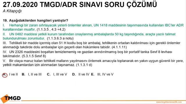 27 Eylül 2020 ADR Sınavı Soru Çözümleri