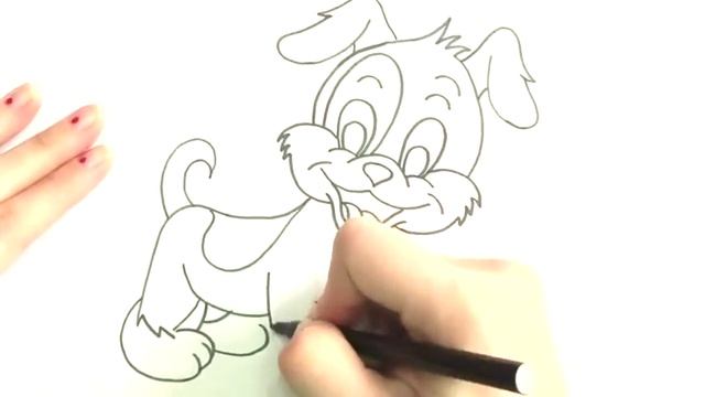 HOW TO DRAW A DOG...draw a cute puppy/КАК НАРИСОВАТЬ СОБАКУ...рисуем милого щенка смотреть онлайн
