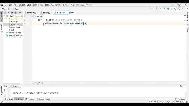 python Access Modifiers смотреть онлайн