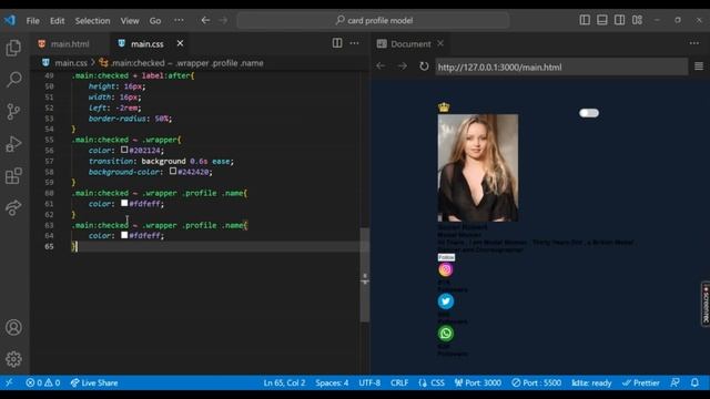 card profile hover effect pure CSS смотреть онлайн