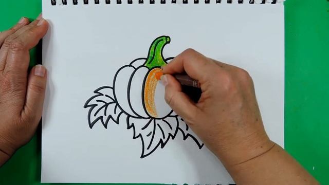 How to draw Pumpkin . Easy. Step by step. Як намалювати гарбуз. Легко. Крок за кроком. Пастель смотреть онлайн