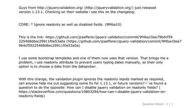 jQuery : How can I enable jquery validation on readonly fields? смотреть онлайн