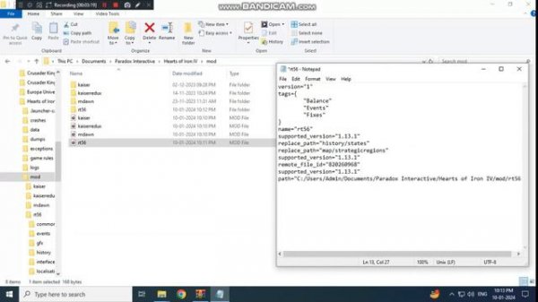 How to install HOI 4 MODS Manually || Fix HOI4 glitch Map definition error ||