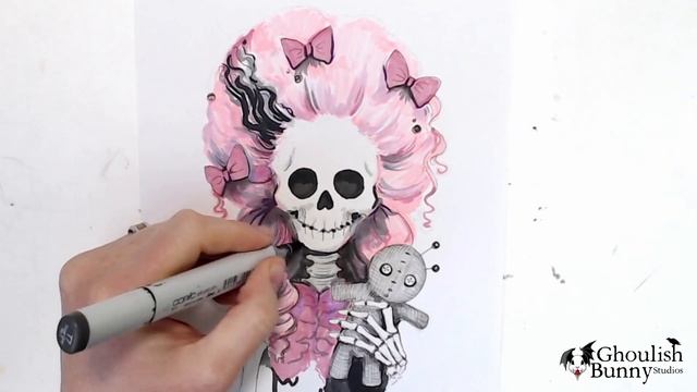Curses and Hexes Skull Art | Horror Time Lapse Drawing | Copic Marker Sketch смотреть онлайн