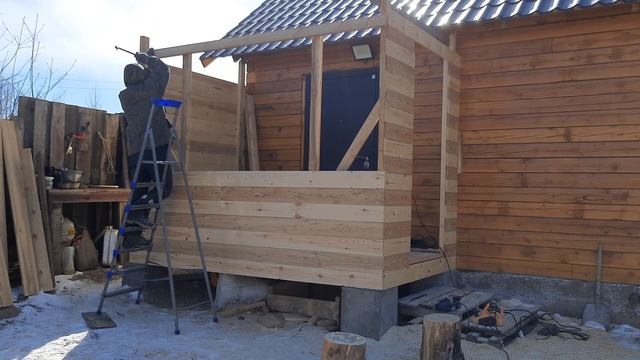Строительство веранды/ Пристройка к дому. смотреть онлайн