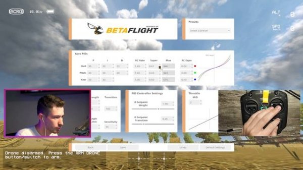 Настройка чувствительности стиков в симуляторе LIFTOFF. RC Rate / Super Rate