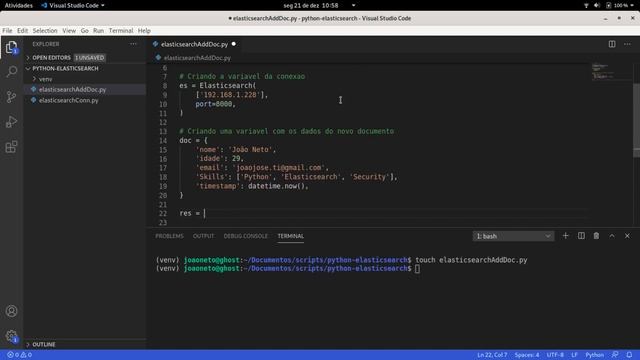 Como inserir um documento no Elasticsearch utilizando Python смотреть онлайн