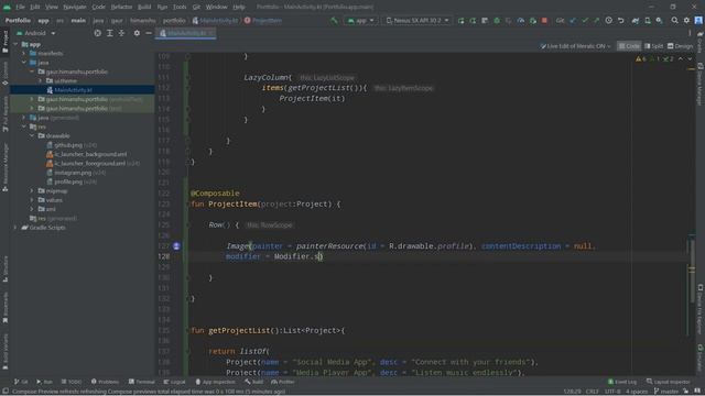 LazyColumn in Jetpack Compose | Portfolio App | Part 3 | Hindi смотреть онлайн