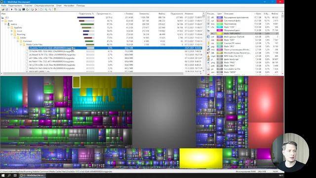 WinDirStat - БЕСПЛАТНАЯ ПРОГРАММА для поиска БОЛЬШИХ ФАЙЛОВ на диске. смотреть онлайн