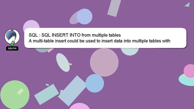 SQL : SQL INSERT INTO from multiple tables смотреть онлайн