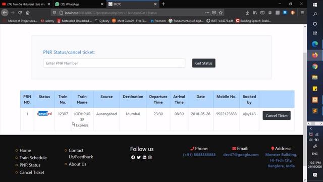 Railway reservation system(irctc) Project in PHP,CSS,JAVASCRIPT & MYSQL Database | Collage project смотреть онлайн