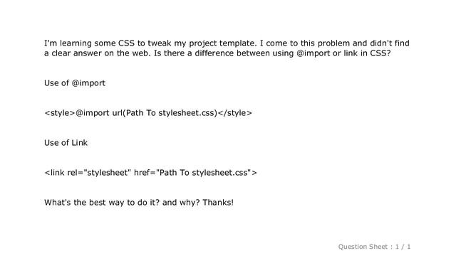 CSS : Difference between @import and link in CSS смотреть онлайн