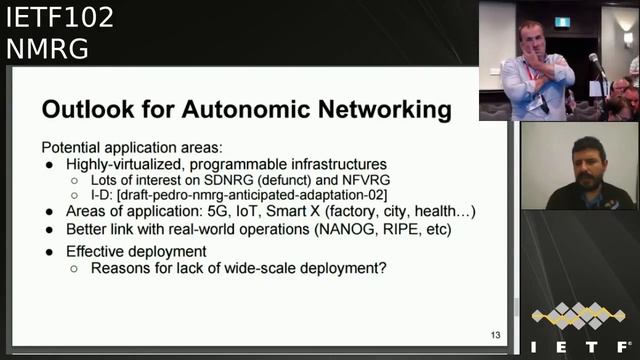 Landscape of Autonomics for Network Management (Autonomics 3.0) (IETF102 NMRG) смотреть онлайн