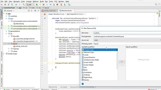 Customize Toast in Android Studio by Kotlin смотреть онлайн