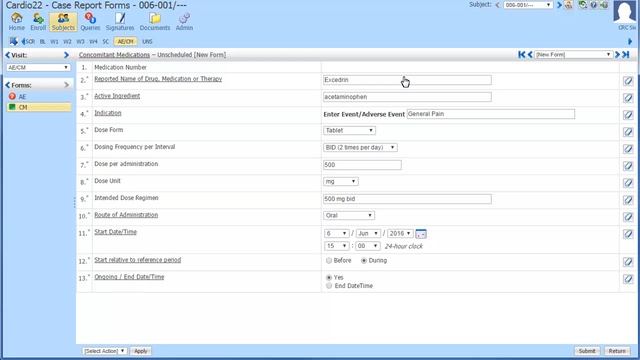 InForm Add a Concomitant Medication and Associate It with an Adverse Event смотреть онлайн