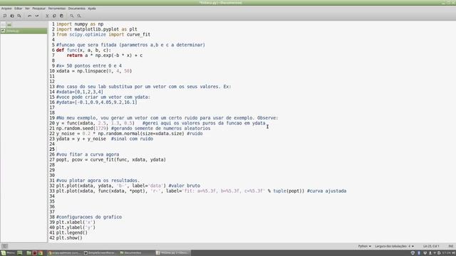 Como ajustar uma curva com o python? смотреть онлайн