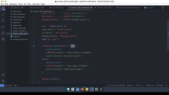 Membuat Website Sederhana Menggunakan Bahasa Pemrograman PHP | Part 10 Proses Ubah Berita смотреть онлайн