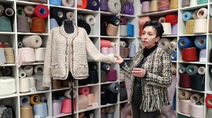 Жакет Шанель спицами. Авторский микс пряжи, обзор модели.