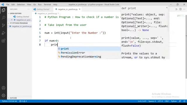 How to check if a number is positive or negative in Python || Python Program || For Begineers смотреть онлайн
