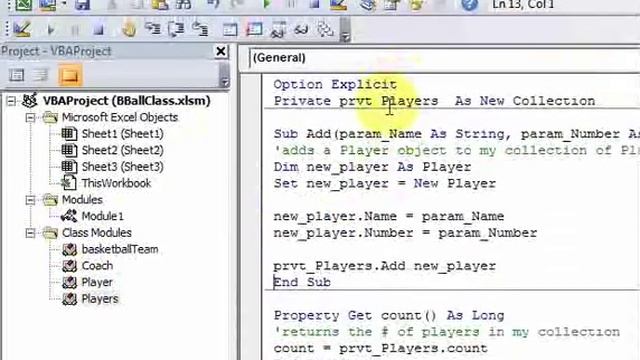 VBA Classes Part 3 - A Basketball Team Class! - Download files at ExcelVBASql.co смотреть онлайн