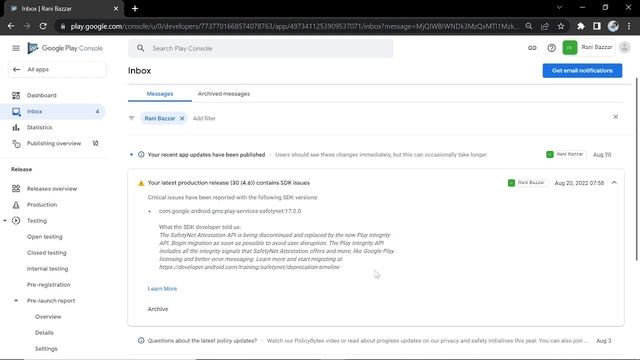 Critical issues have been reported While Uploading App On Google Play Console | Safety Net Issue смотреть онлайн