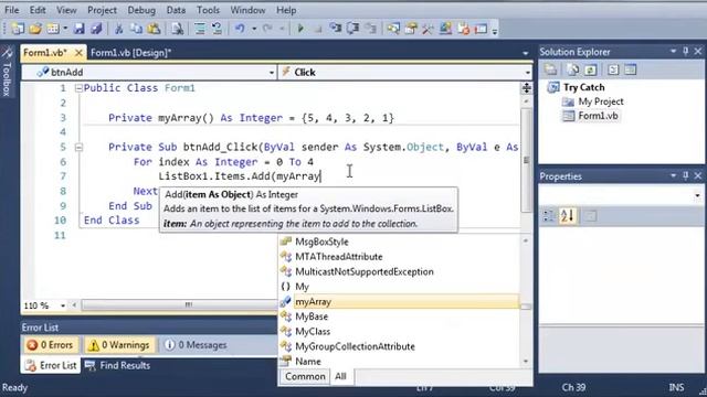 Visual Basic Tutorial 133 Introduction To Try Catch смотреть онлайн