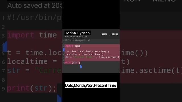 Find Current Time,Date, Month,Year || Python Program ? смотреть онлайн