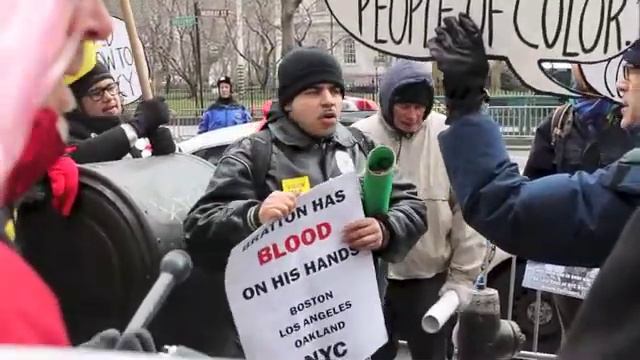 Stop-and-Frisk Mic Check and Speak Out Protest at Bill de Blasio Inauguration смотреть онлайн